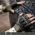 Non-Slip Half Finger Rubber Knuckle Motorcycle Gloves